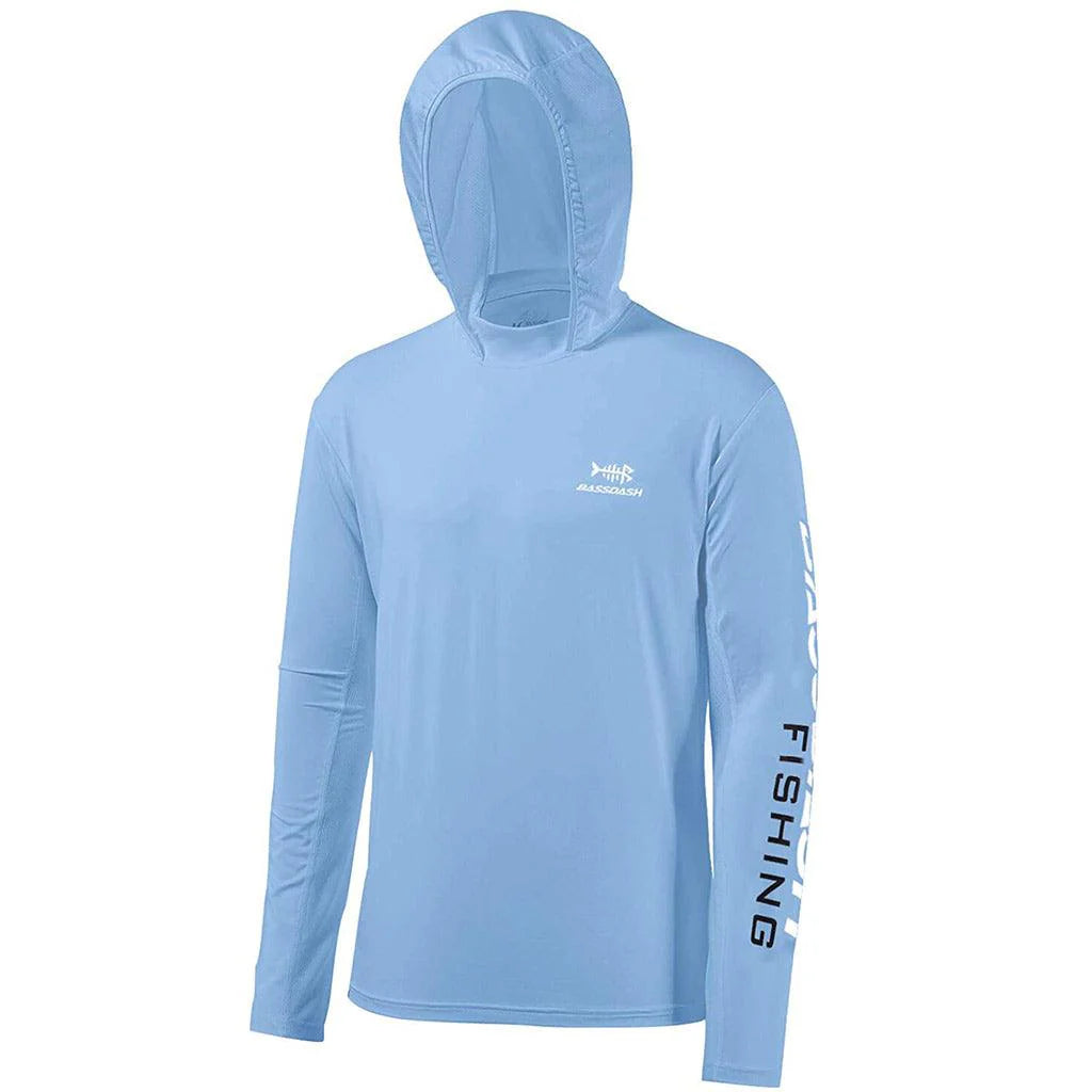 Men's LIGHT BLUE UPF 50+ Sun Long Sleeve Fishing Hoodie