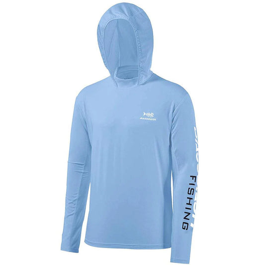 Men's LIGHT BLUE UPF 50+ Sun Long Sleeve Fishing Hoodie