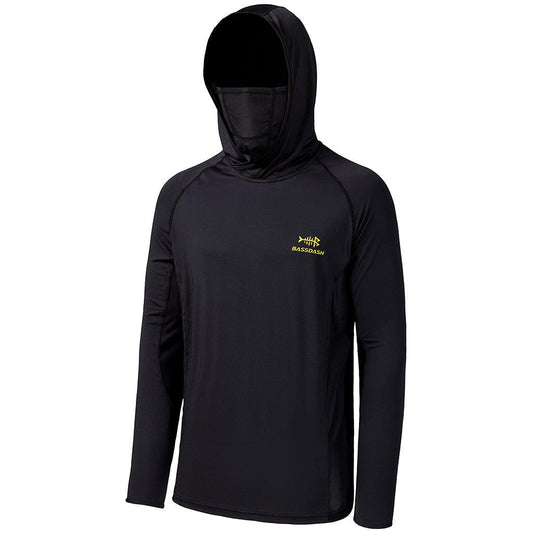 Men's BLACK UPF 50+ Sun Long Sleeve Fishing Hoodie